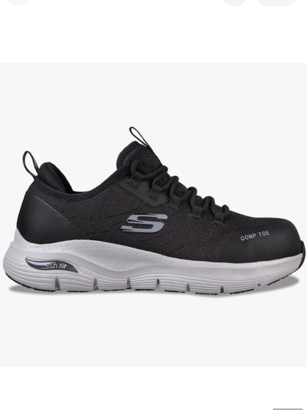 Skechers New Ebinal Work Shoes Comp Toe Slip Resistant Lace Up Low Boot Size 10